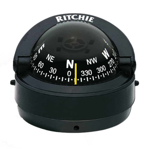 Ritchie S-53 Explorer surface-mount boat compass in black