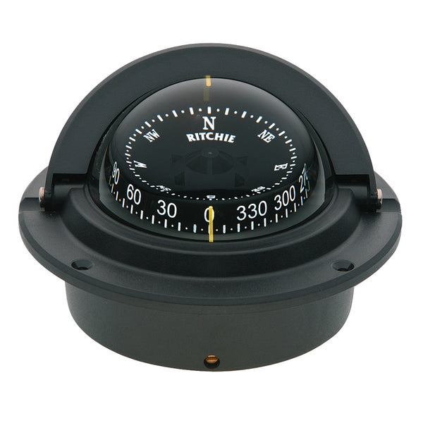 Ritchie F-83 Voyager flush-mount boat compass in black
