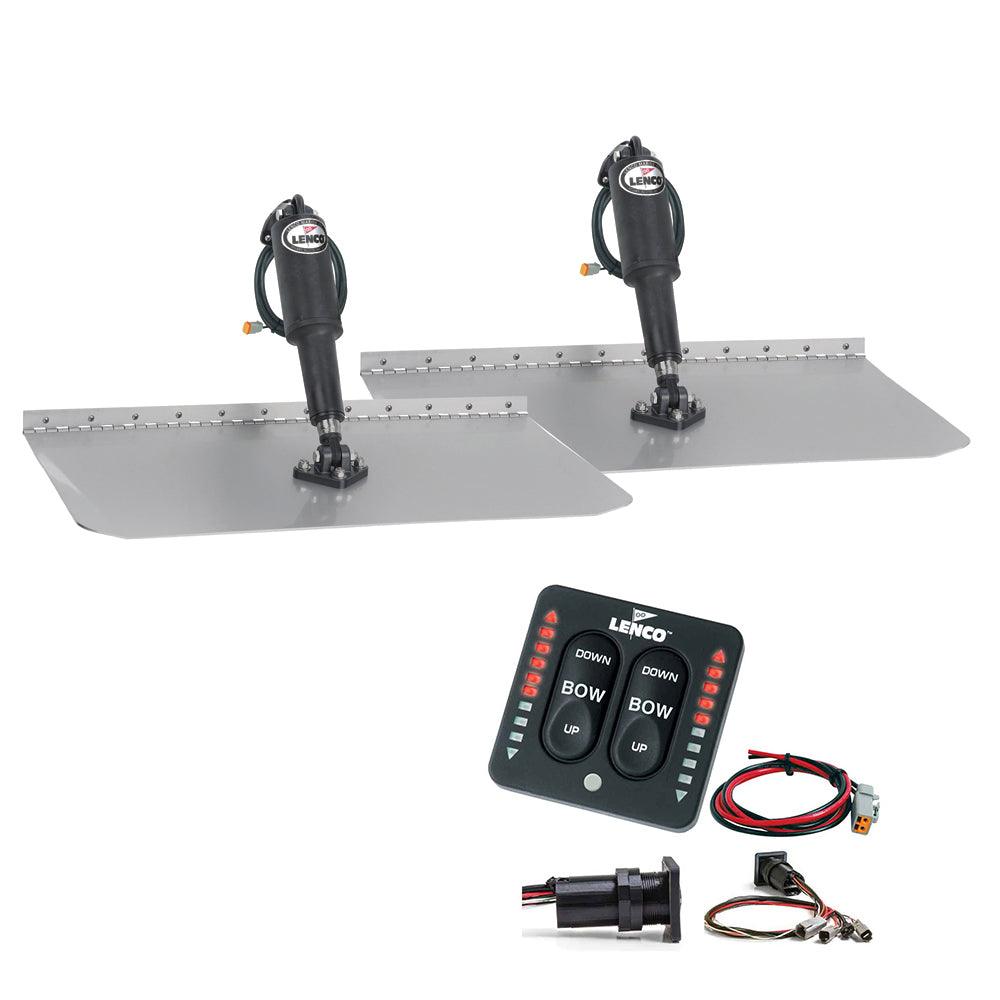 Lenco 12&quot; x 12&quot; Standard Trim Tab Kit w/LED Integrated Switch Kit 12V [15109-103]