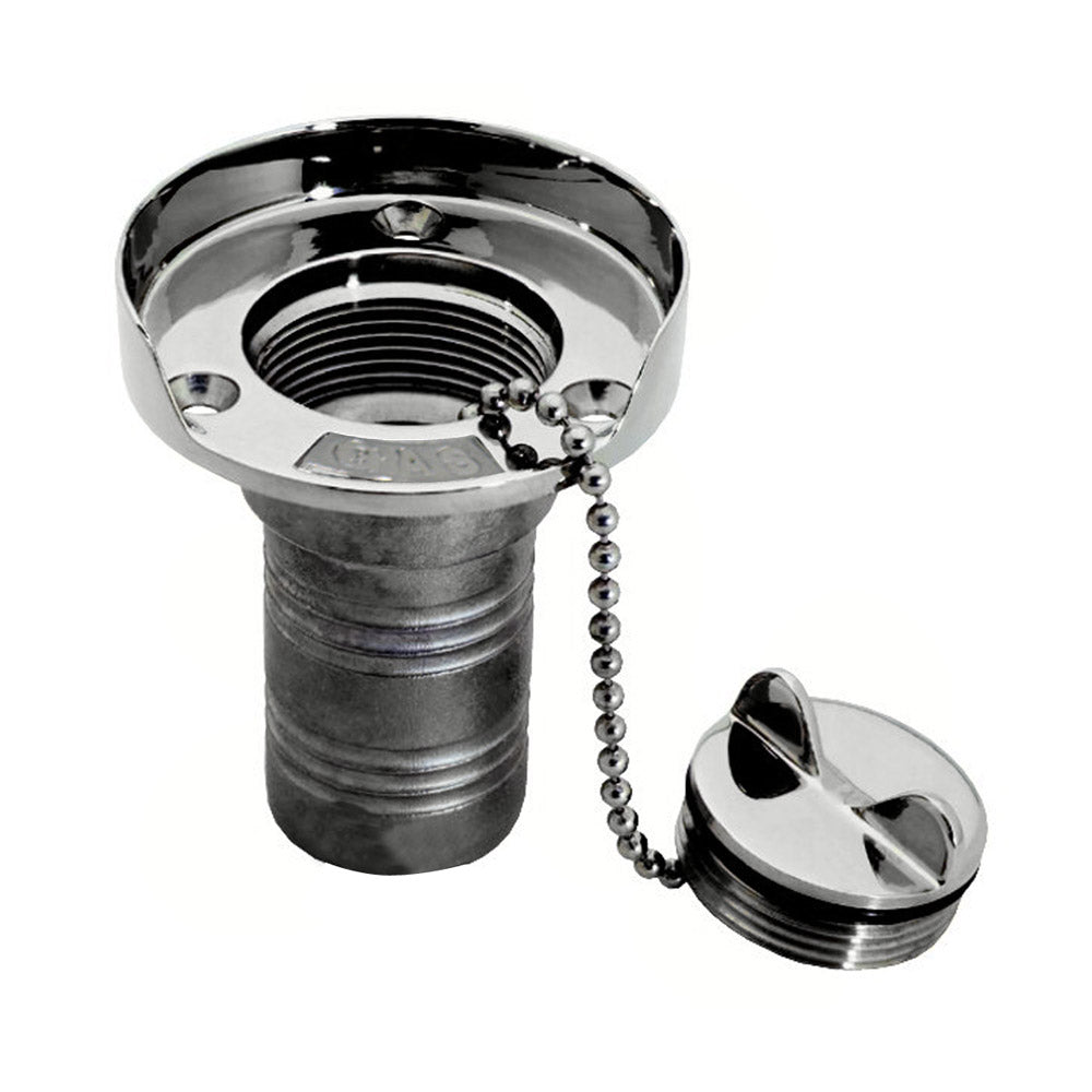 Whitecap Gas Hose Deck Fill w/Splash Guard - 1-1/2&quot; Chain [6001]