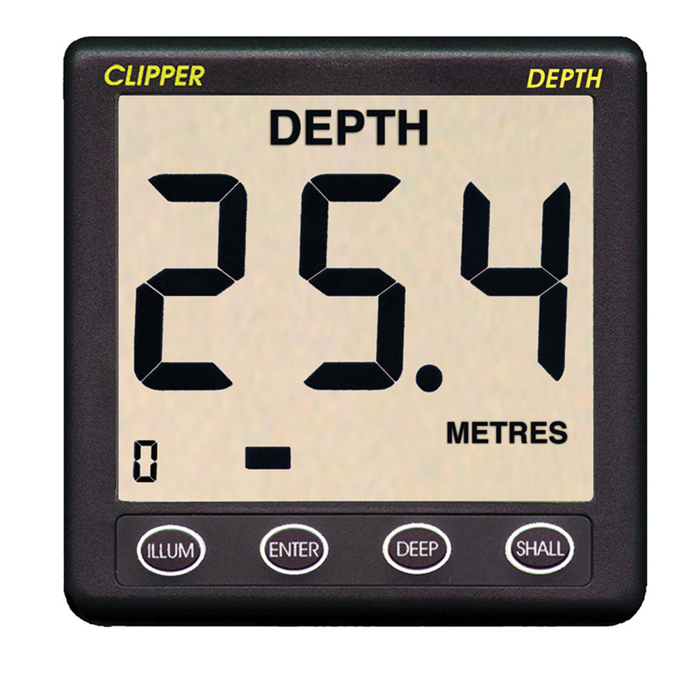 Clipper Depth Instrument w/Thru Hull Transducer &amp; Cover [CL-D]