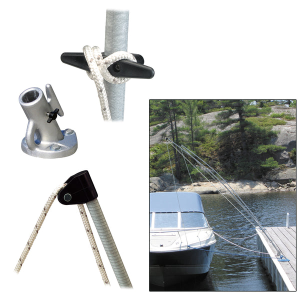 Dock Edge Premium Mooring Whips 2PC 12ft 5,000 LBS up to 23ft [DE3400F]