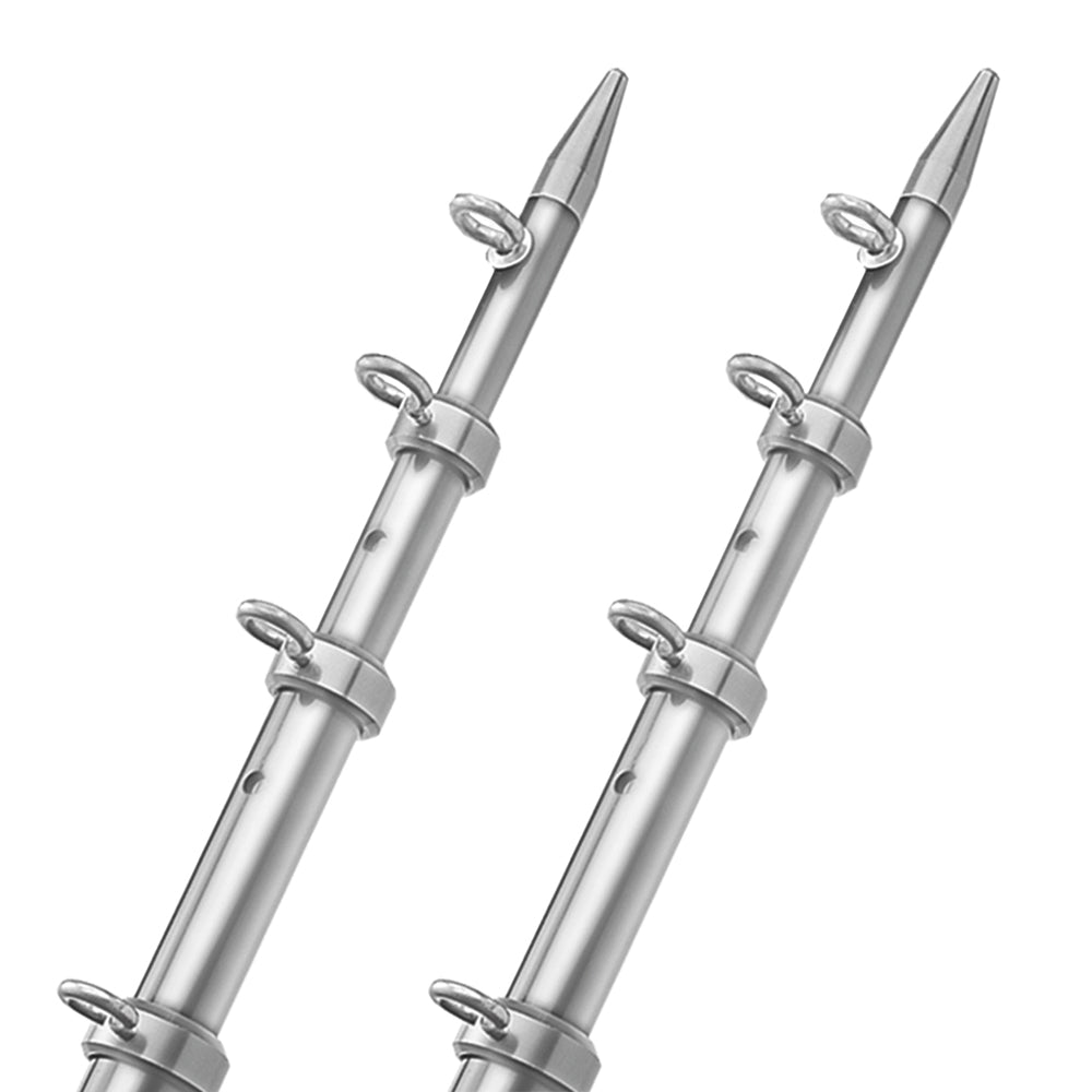 TACO 15&#39; Telescopic Outrigger Poles HD 1-1/2&quot; - Silver/Silver [OT-0542VEL15-HD]