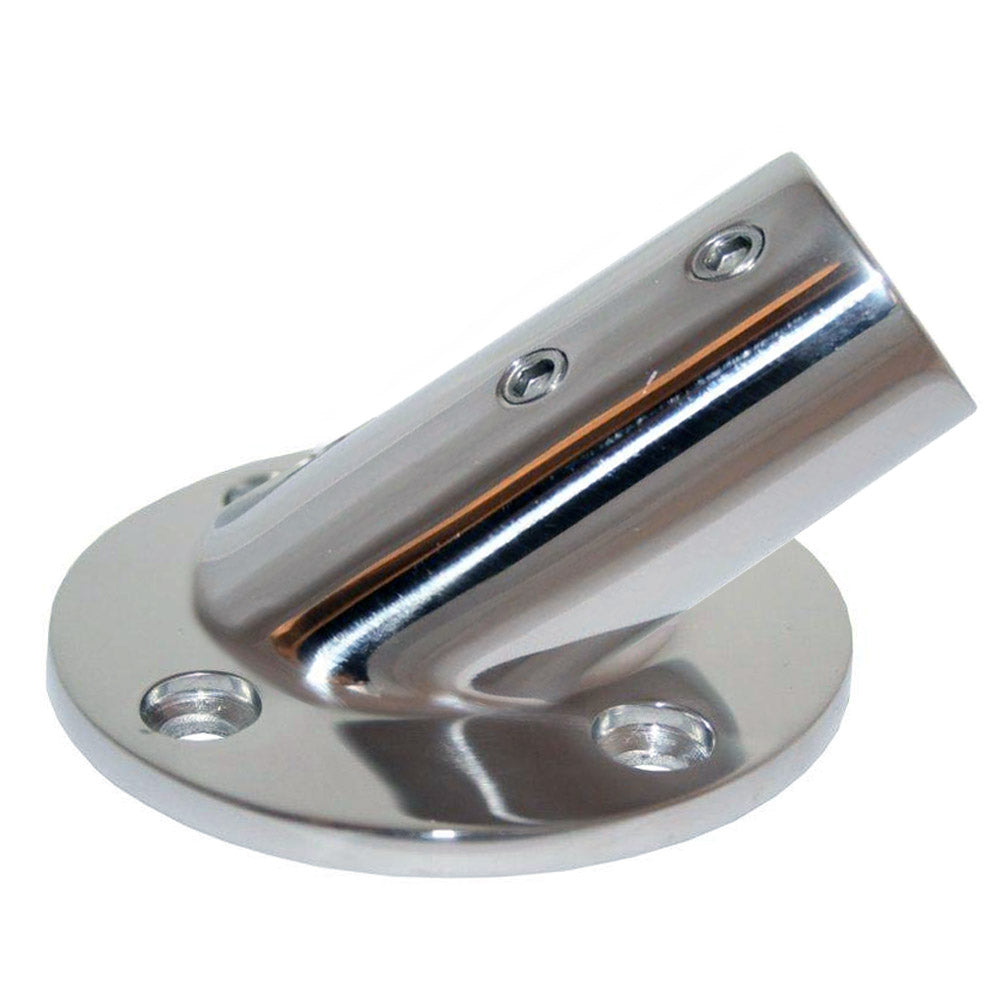 Whitecap &quot; O.D. 30 Degree Round Base SS Rail Fitting [6077C]