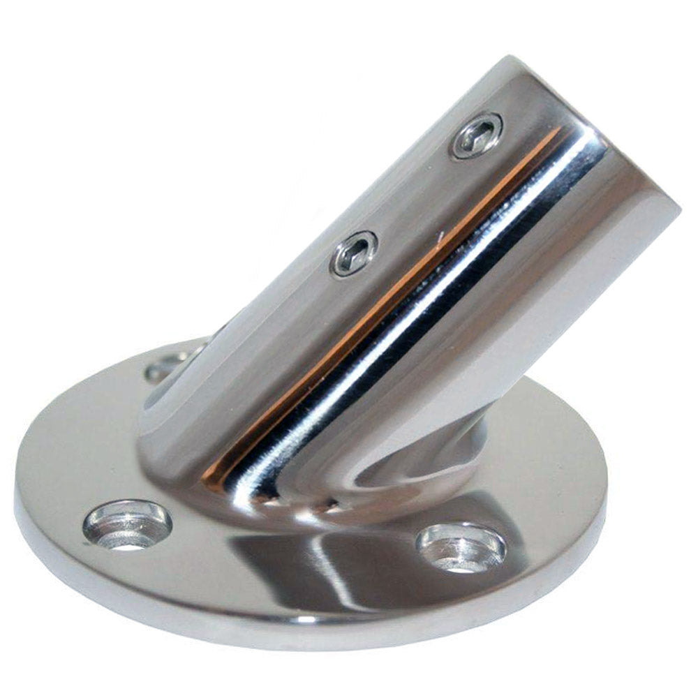 Whitecap &quot; O.D. 45 Degree Round Base SS Rail Fitting [6014C]