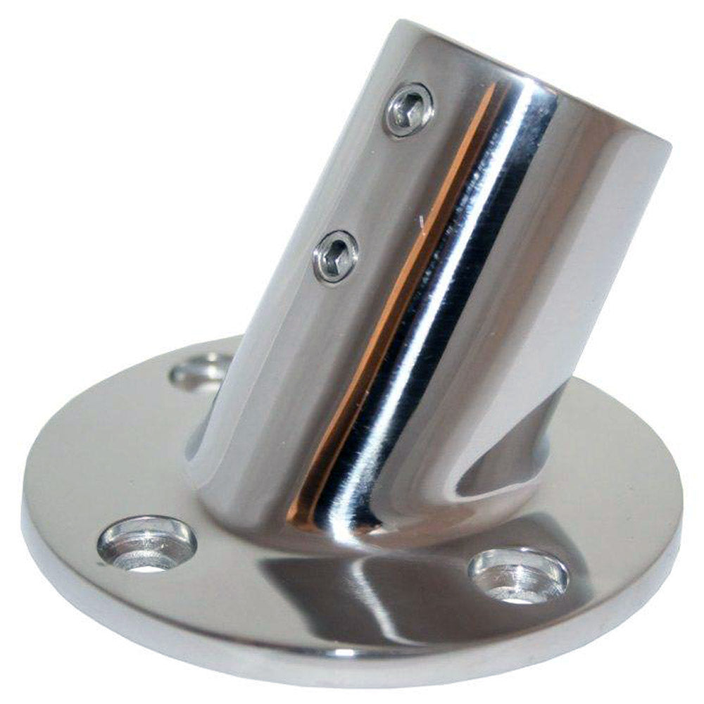 Whitecap 1&quot; O.D. 60 Degree Round Base SS Rail Fitting [6140C]