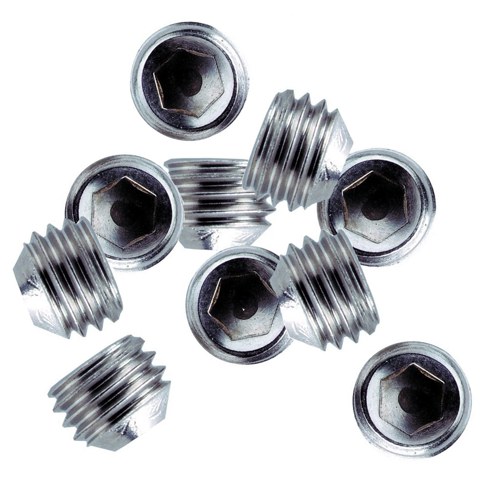 Whitecap 1/4&quot;-28 Thread SS Set Screws - 10 Pack [6249C]