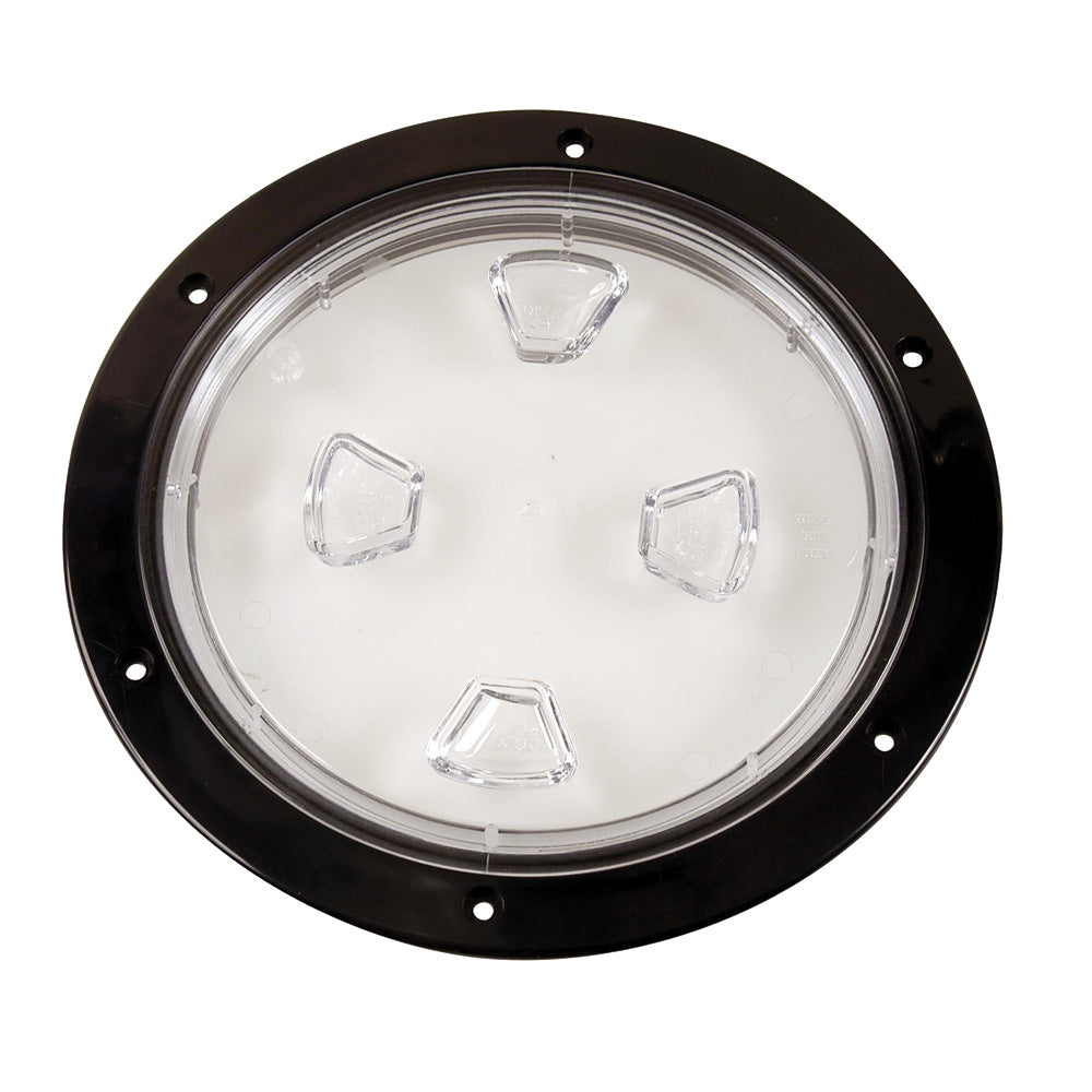 Beckson 8&quot; Clear Center Screw-Out Deck Plate - Black [DP80-B-C]