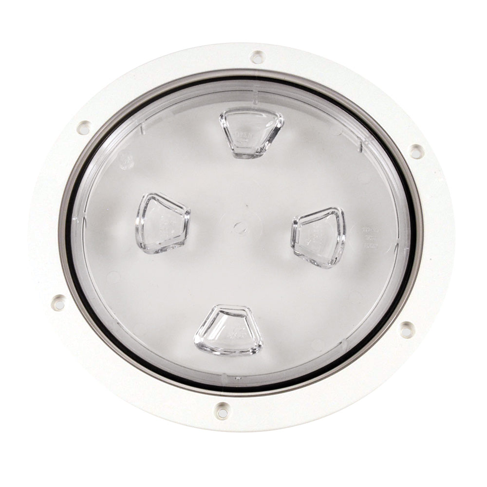 Beckson 8&quot; Clear Center Screw-Out Deck Plate - White [DP80-W-C]