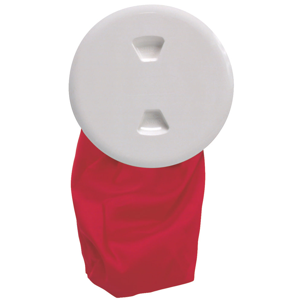 Beckson 5&quot; Stow-Away Deck Plate - White w/12&quot; Bag [DP50BW]