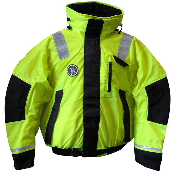 First Watch AB-1100 Flotation Bomber Jacket - Hi-Vis Yellow/Black - XL  [AB-1100-HV-XL]