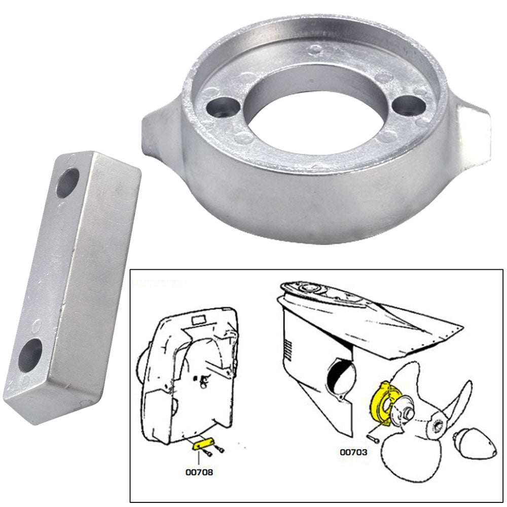 Tecnoseal Anode Kit w/Hardware - Volvo 290 - Zinc [20705]