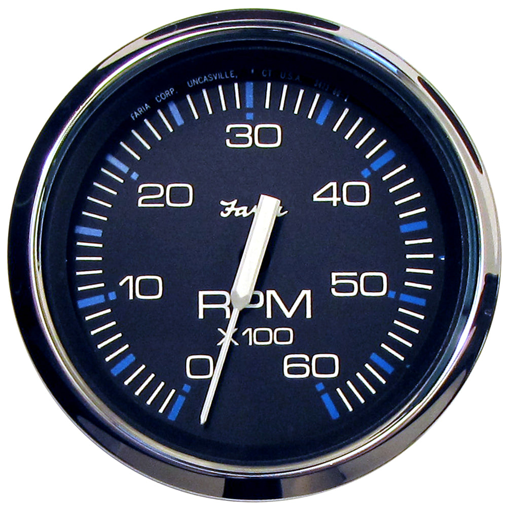 Faria Chesapeake Black 4&quot; Tachometer - 6000 RPM (Gas) (Inboard  I/O) [33710]