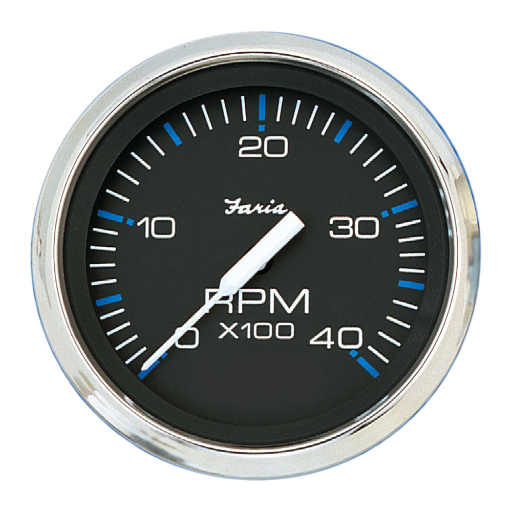 Faria Chesapeake Black 4&quot; Tachometer - 4000 RPM (Diesel) [33742]