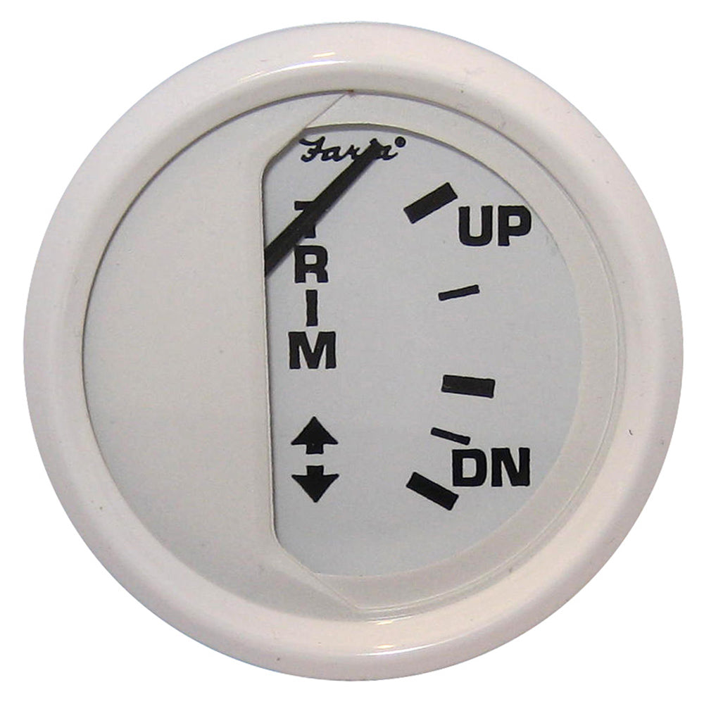 Faria Dress White 2&quot; Trim Gauge (Mercury / Mariner / Mercruiser / Volvo DP / Yamaha 01 and newer) [13122]