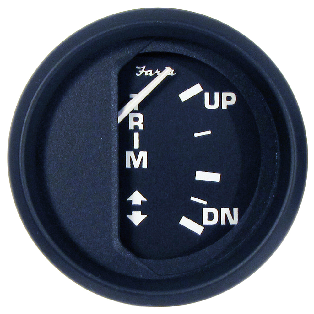 Faria Euro Black 2&quot; Trim Gauge f/ Mercury / Mariner / Mercruiser / Volvo DP / Yamaha 01 and Newer [12828]