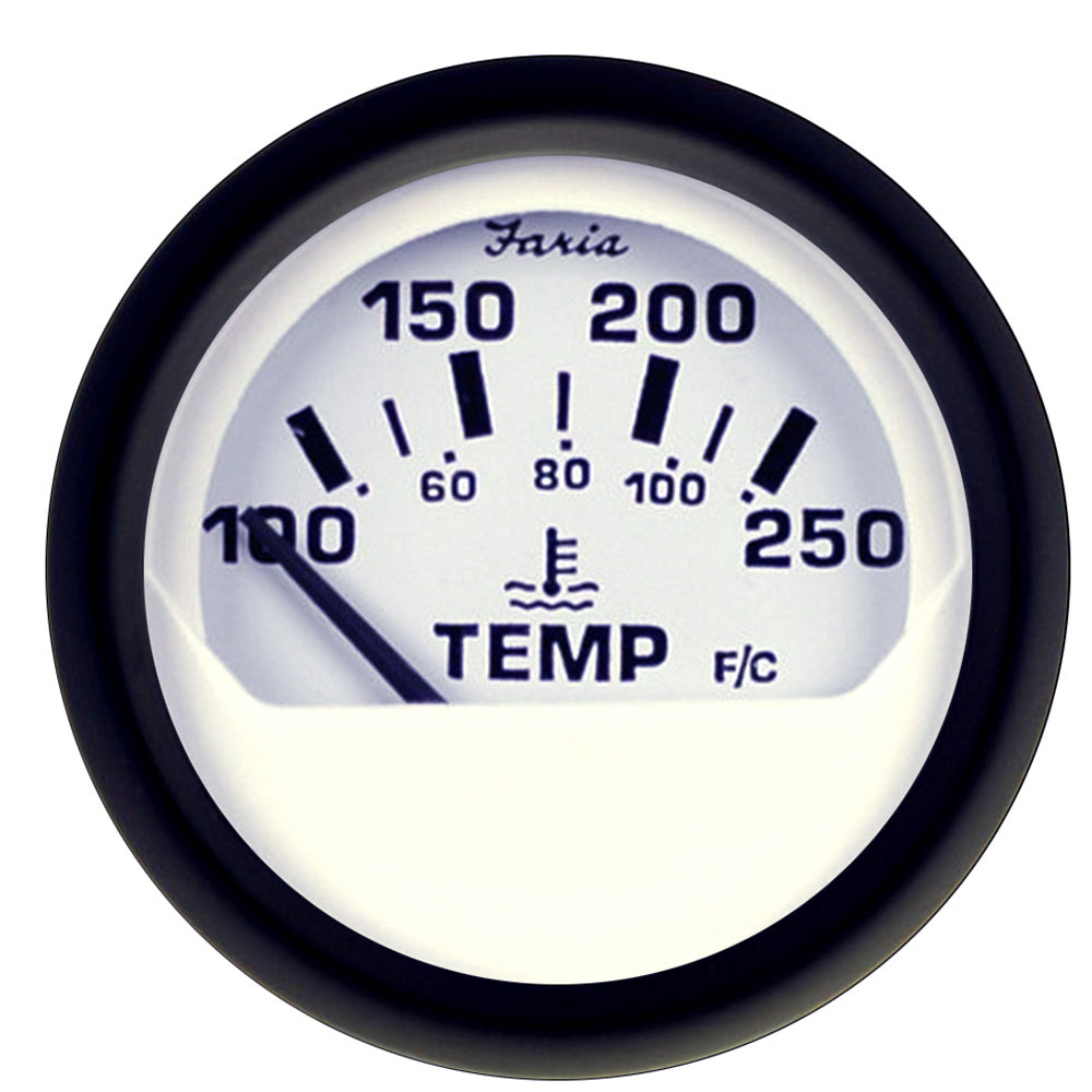 Faria Euro White 2&quot; Water Temperature Gauge (100-250 DegreeF) [12904]