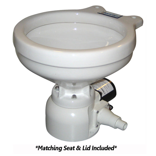 Raritan Sea Era QC Toilet - Marine Size - Remote Intake Pump - Straight  90 Discharge - Smart Toilet Control - 12v