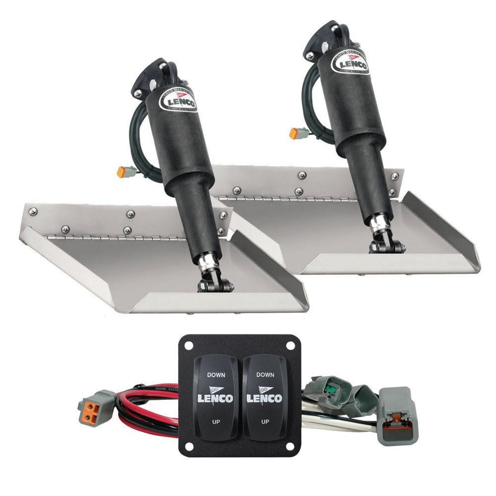 Lenco 12&quot; x 12&quot; Edge Mount Trim Tab Kit w/Double Rocker Switch Kit [15102-104]