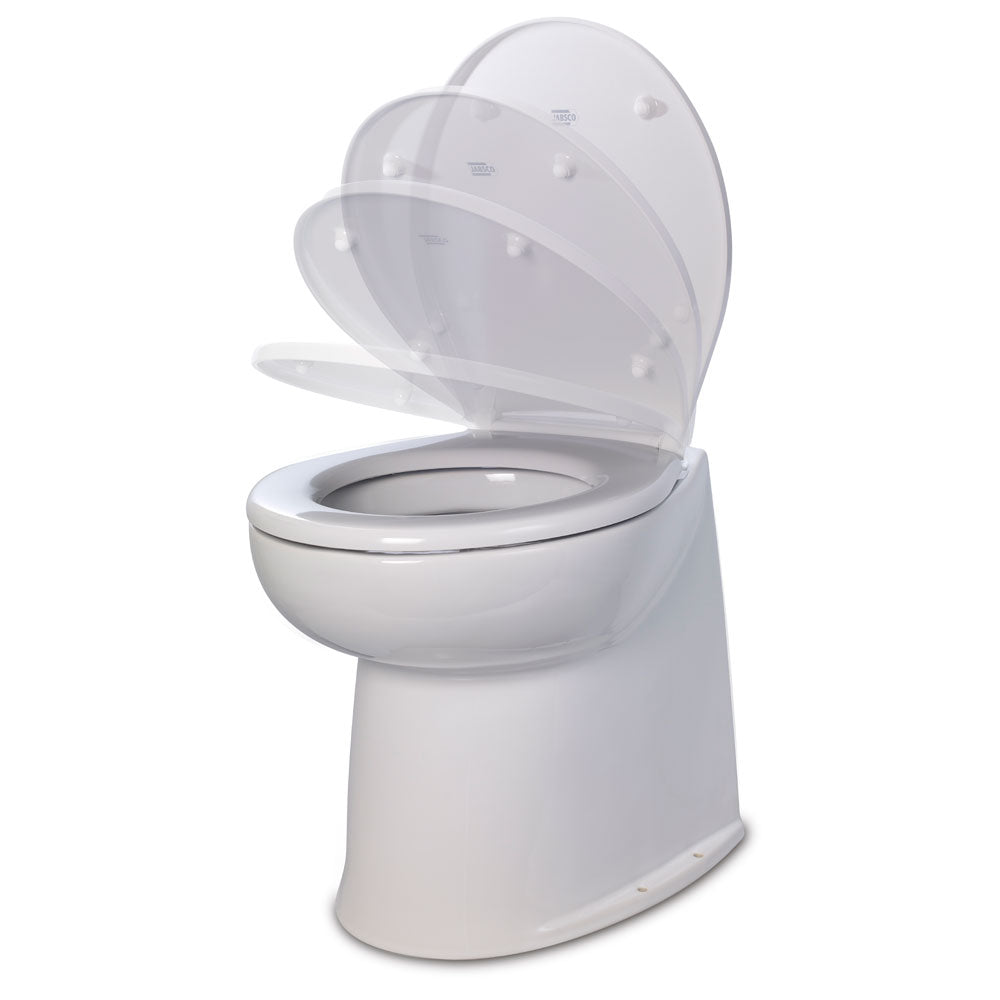 Jabsco 17&quot; Deluxe Flush Fresh Water Electric Toilet w/Soft Close Lid - 24V [58040-3024]