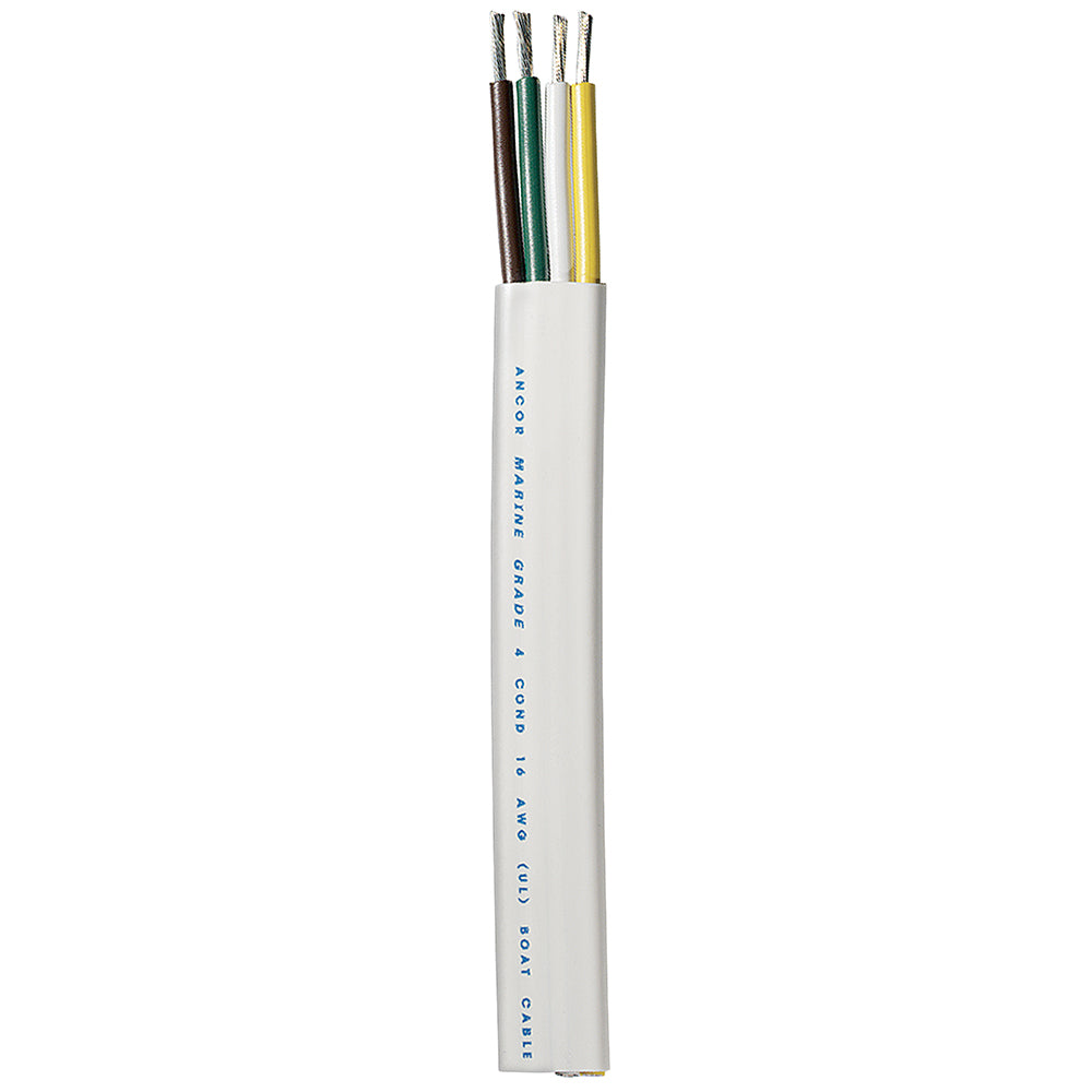 Ancor Trailer Cable - 16/4 AWG - Yellow/White/Green/Brown - Flat - 300&#39; [154030]