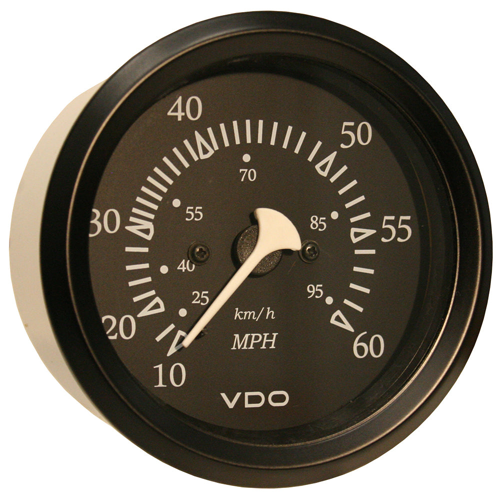 VDO Cockpit Marine 85mm (3-3/8&quot;) 60 MPH Pitot Speedometer - Black Dial/Bezel [260-11795]