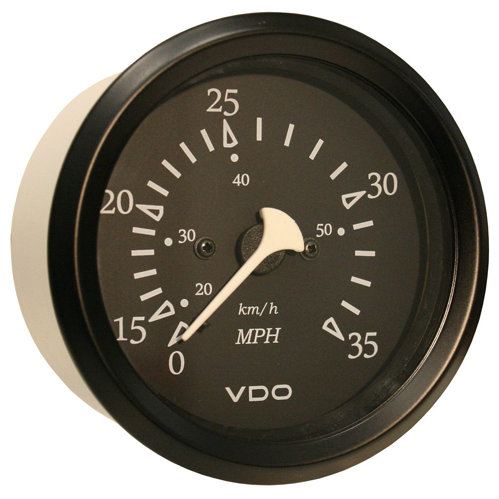 VDO Cockpit Marine 85mm (3-3/8&quot;) 35 MPH Pitot Speedometer - Black Dial/Bezel [260-11796]