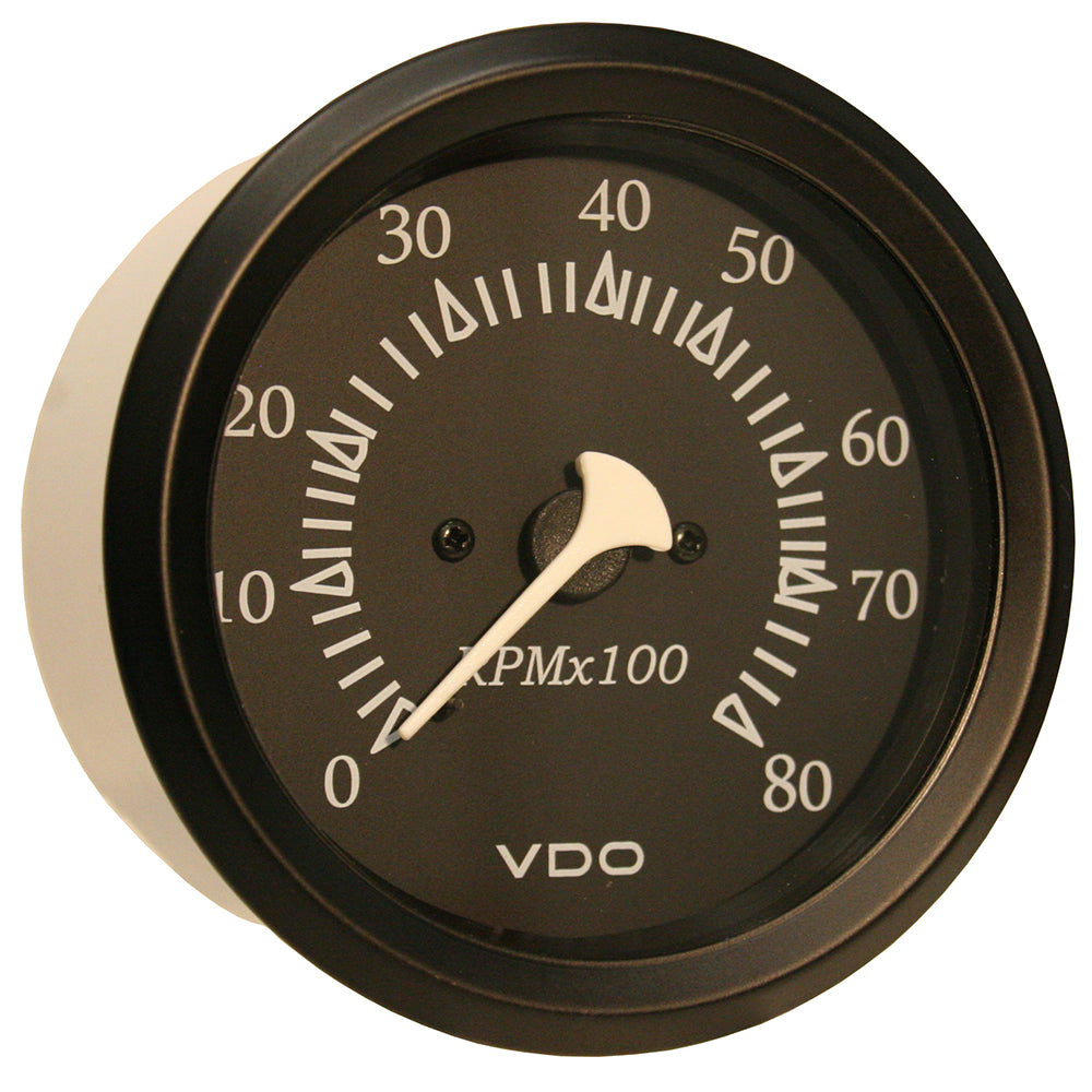 VDO Cockpit Marine 85mm (3-3/8&quot;) Outboard Tachometer - Black Dial/Bezel [333-11799]