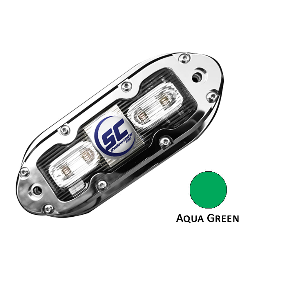 Shadow-Caster SCM-4 LED Underwater Light w/20&#39; Cable - 316 SS Housing - Aqua Green [SCM-4-AG-20]