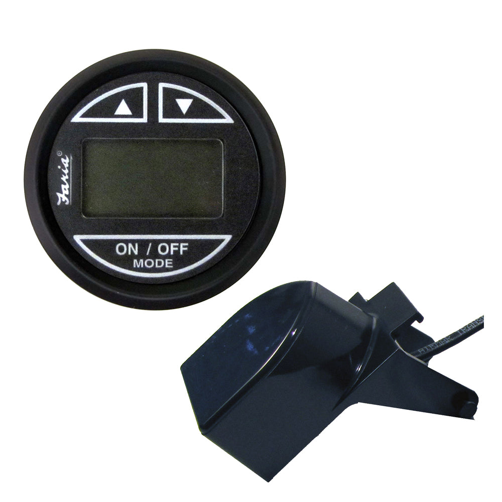 Faria Euro Black 2&quot; Depth Sounder w/Transom Mount Transducer [12850]