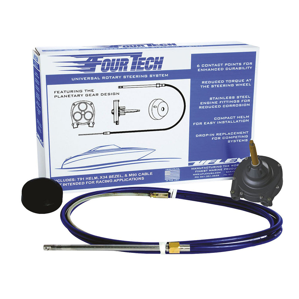 Uflex Fourtech 13&#39; Mach Rotary Steering System w/Helm, Bezel &amp; Cable [FOURTECH13]