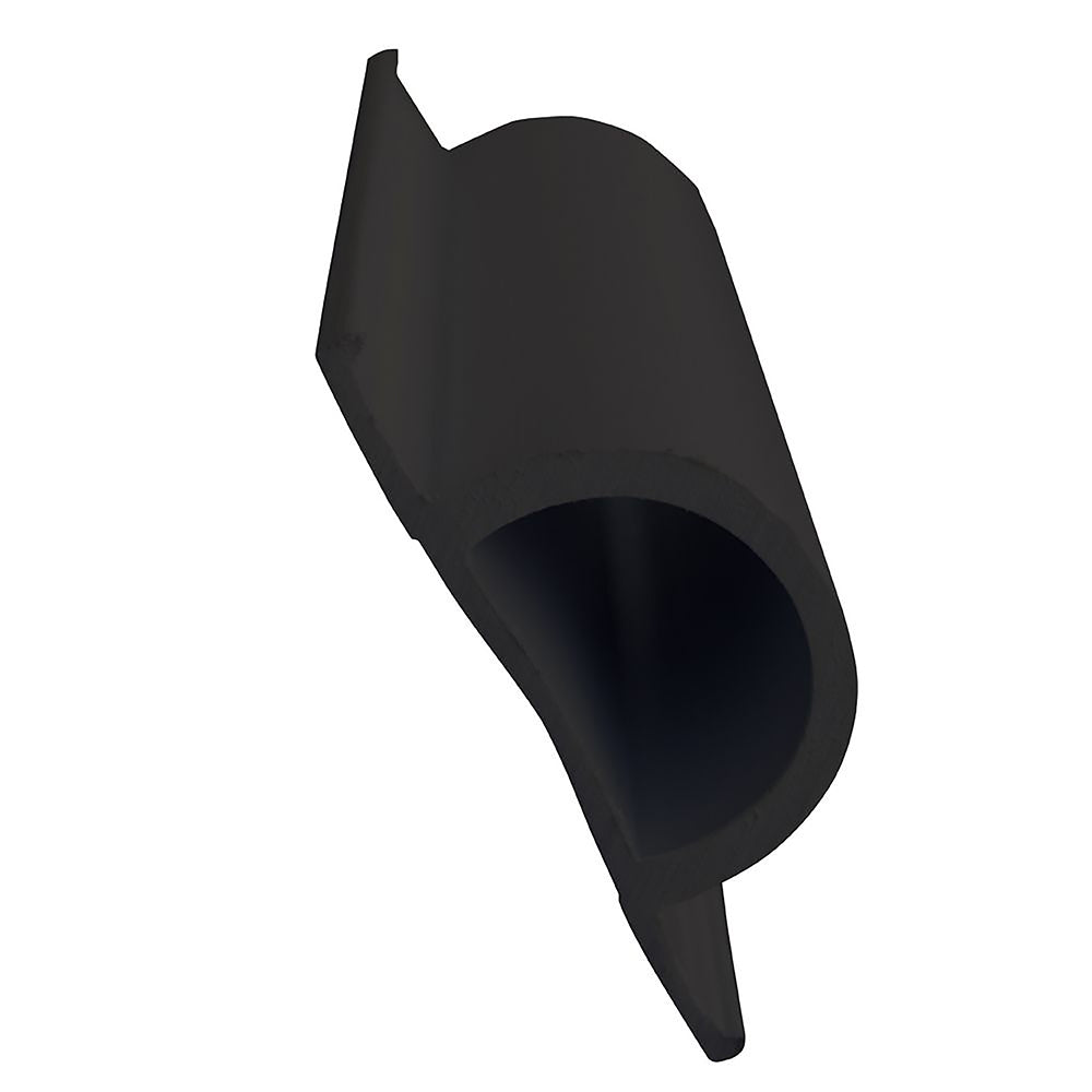 Dock Edge Standard &quot;D&quot; PVC Profile - 16&#39; Roll - Black [1193-F]