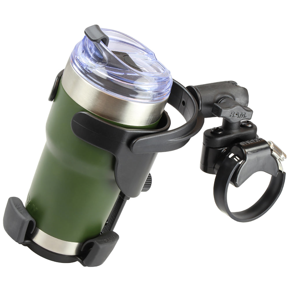 RAM Mount Level Cup XL Low Profile Mount w/Large Strap Clamp Base