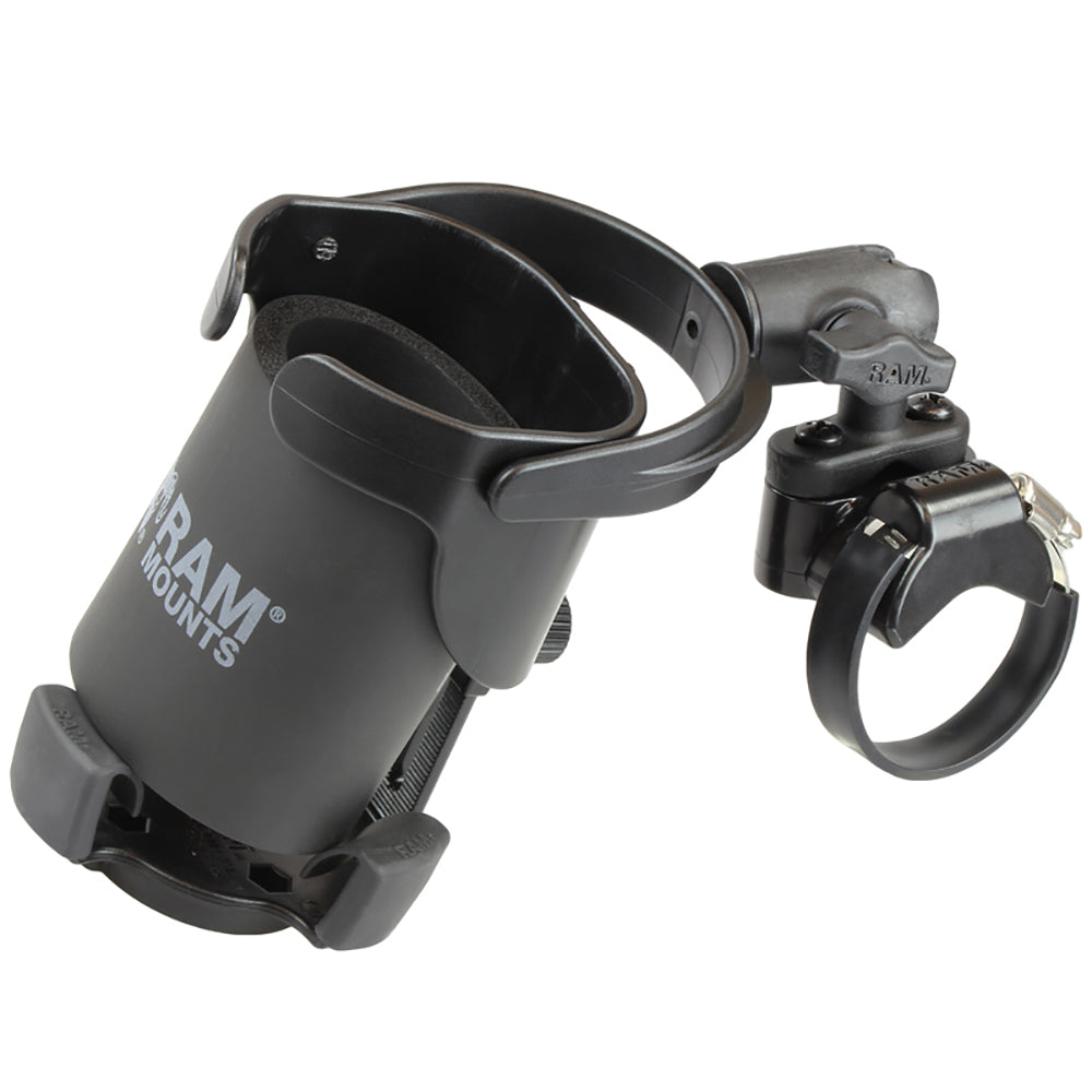 RAM Mount Level Cup XL Low Profile Mount w/Large Strap Clamp Base