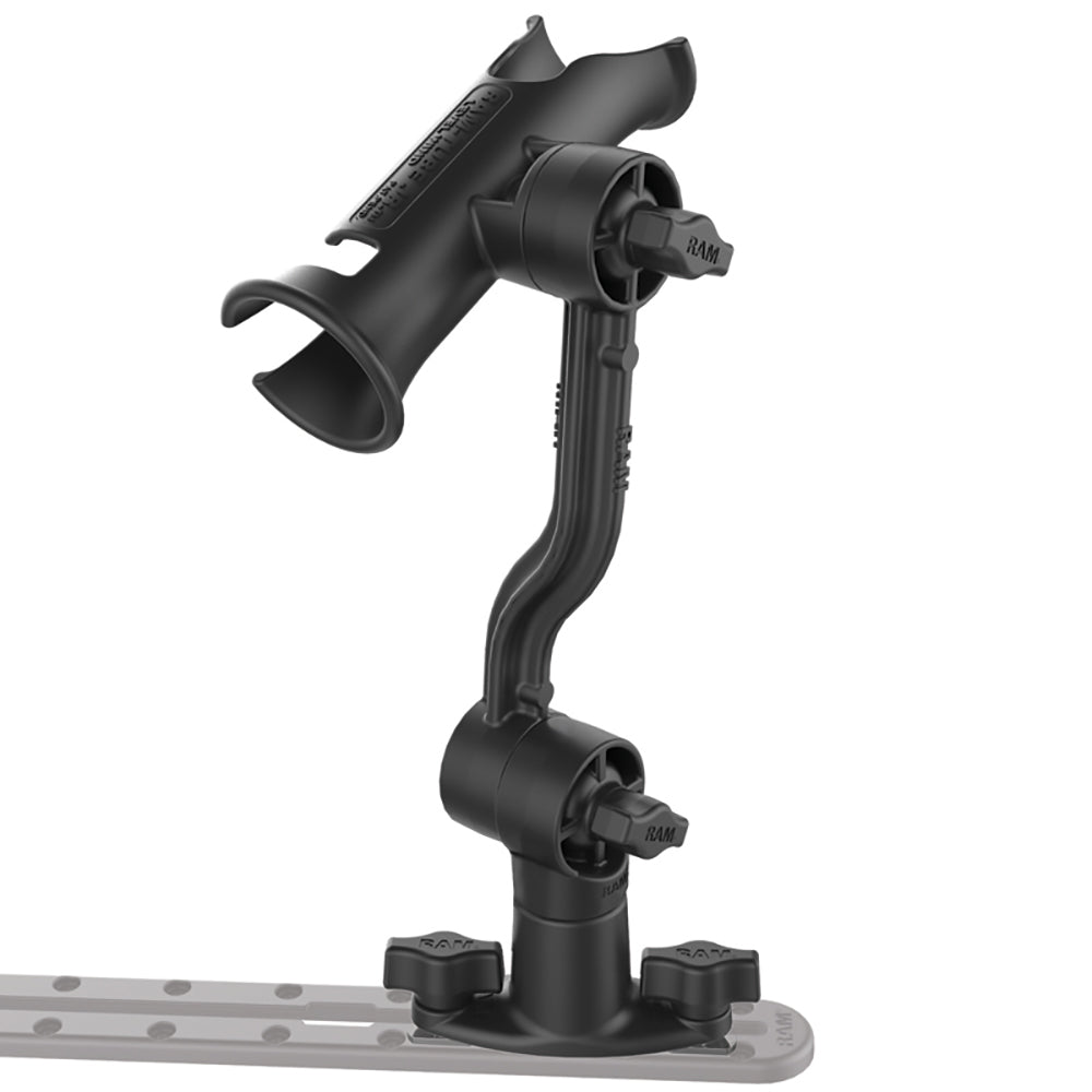 RAM Mount RAM Tube Jr. Rod Holder with Spline Post, Extension Arm and Track Base
