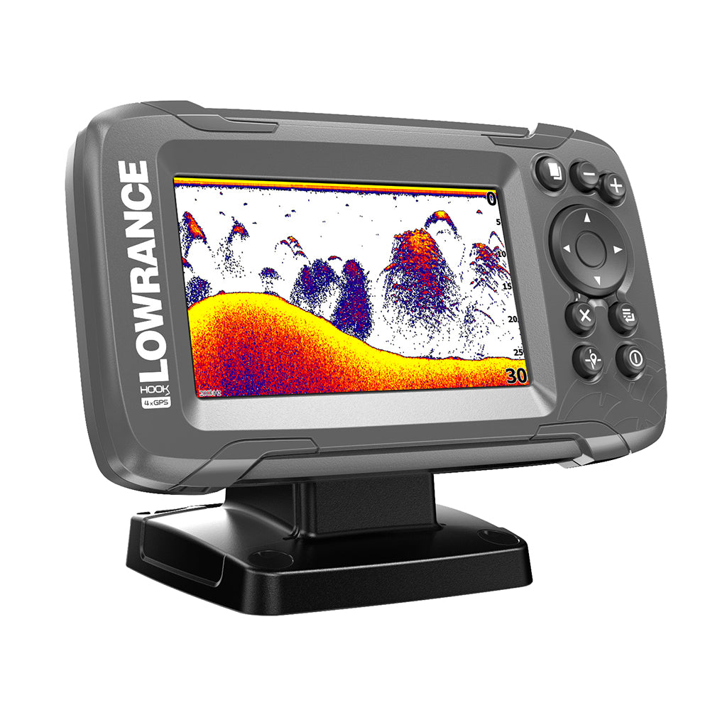 Lowrance HOOK2-4x 4&quot; GPS Bullet Fishfinder w/Track Plotter Transom Mount Bullet Skimmer Transducer [000-14014-001]