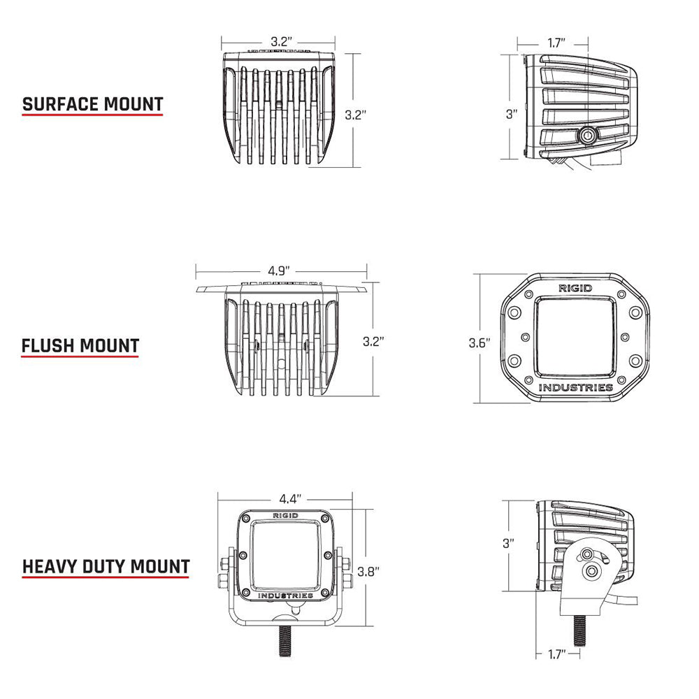 RIGID Industries D-Series PRO Hybrid-Diffused LED - Pair - White [602513]