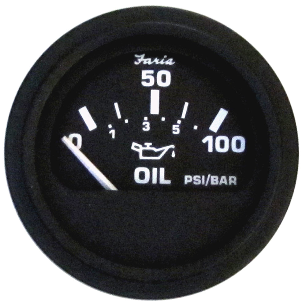 Faria Euro Black 2&quot; Oil Pressure Gauge (100 PSI) [12845]