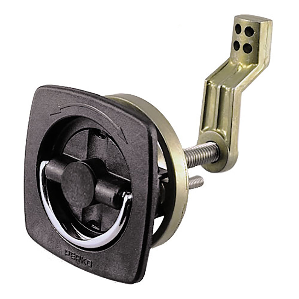 Perko Flush Latch - Non-Locking - 2.5&quot; x 2.5&quot; w/Offset Cam Bar  Flexible Polymer Strike [0932DP1BLK]