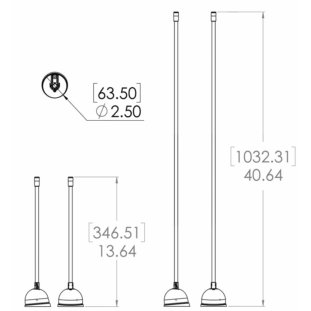 Lumitec Contour Anchor Light - 39&quot; - Black Shaft White Base [101584]