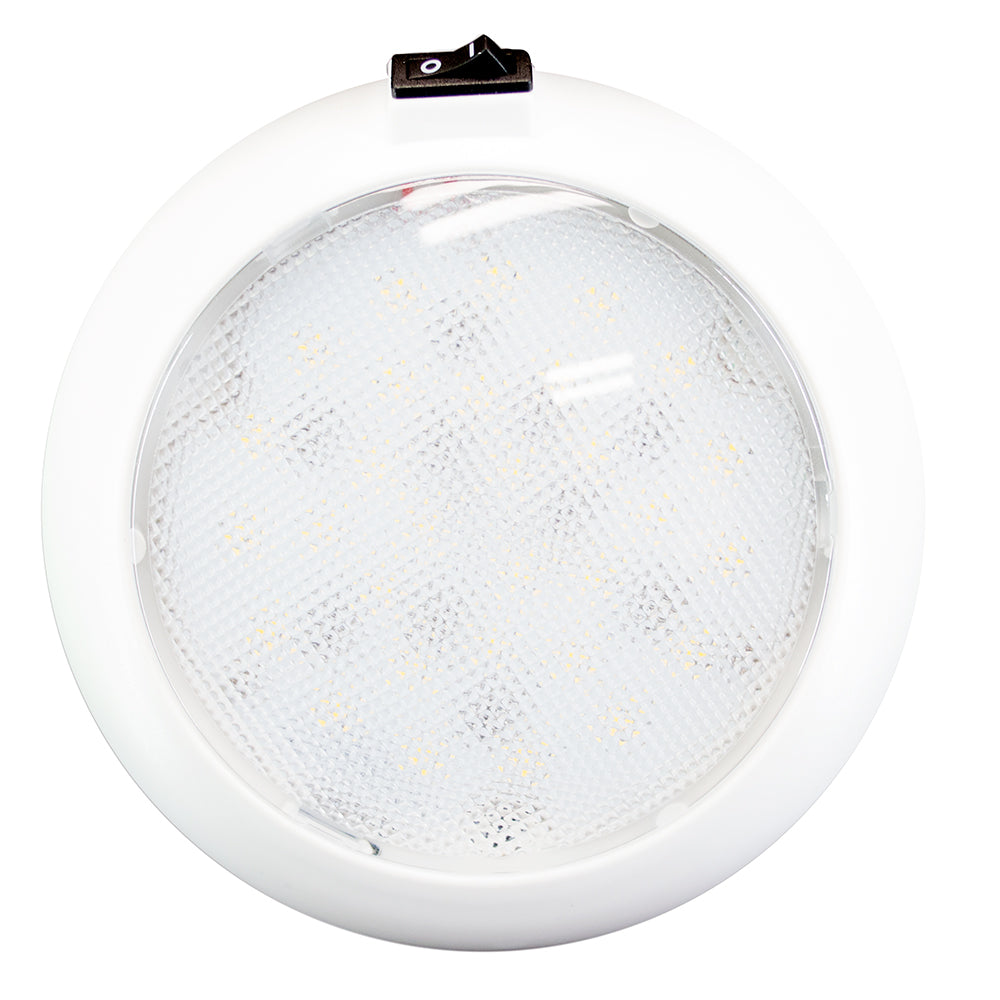 Innovative Lighting 5.5&quot; Round Some Light - White/Red LED w/Switch - White Housing [064-5140-7]