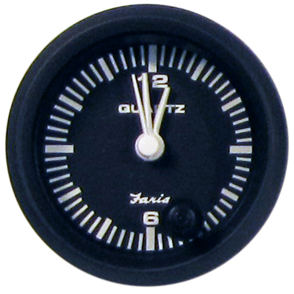 Faria Euro Black 2&quot; Clock - Quartz (Analog) [12825]