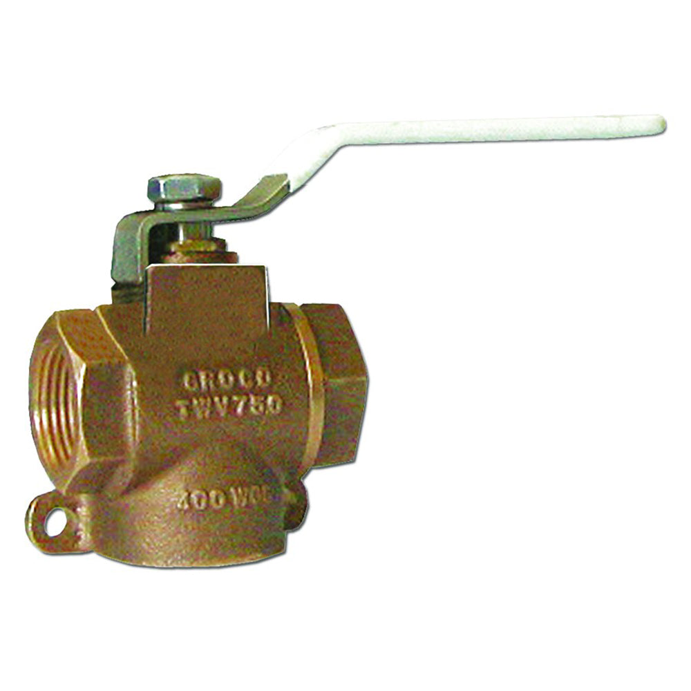 GROCO 1/2&quot; NPT Bronze 3-Way Valve [TWV-500]