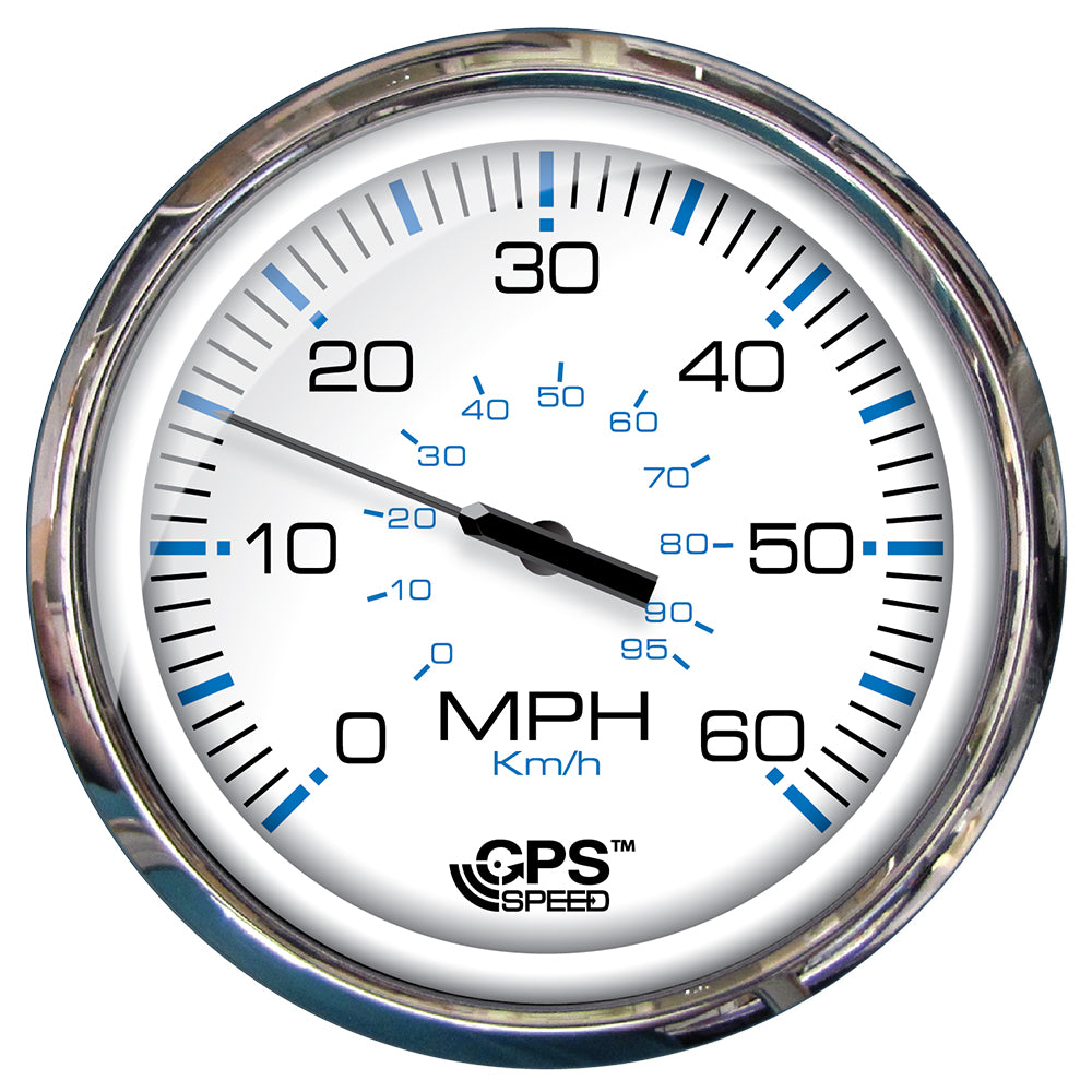 Faria Chesapeake White SS 5&quot; Speedometer - 60 MPH (GPS)(Studded) [33861]
