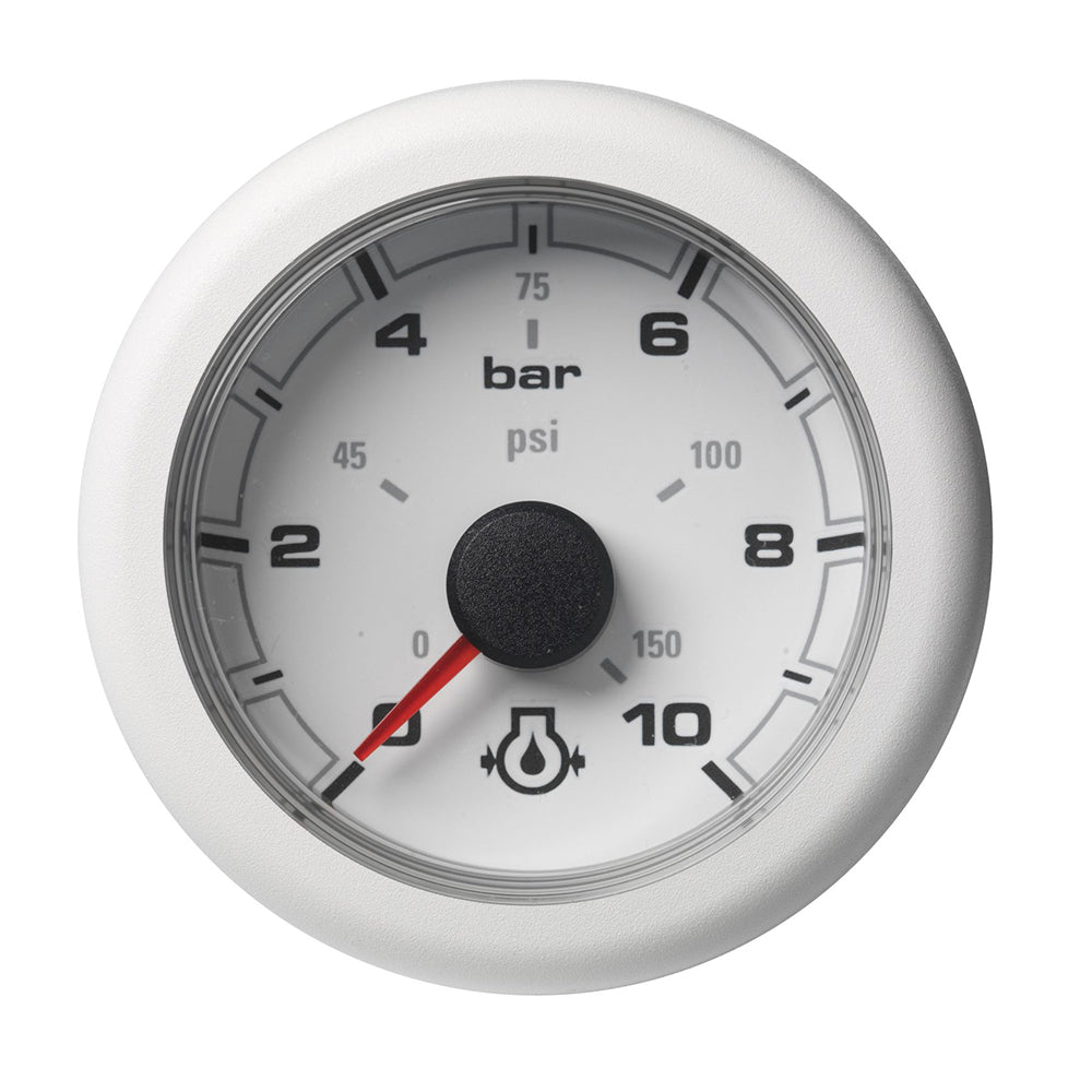 Veratron 52MM (2-1/16&quot;) OceanLink Engine Oil Pressure - 10 Bar/150 PSI - White Dial  Bezel [A2C1066010001]