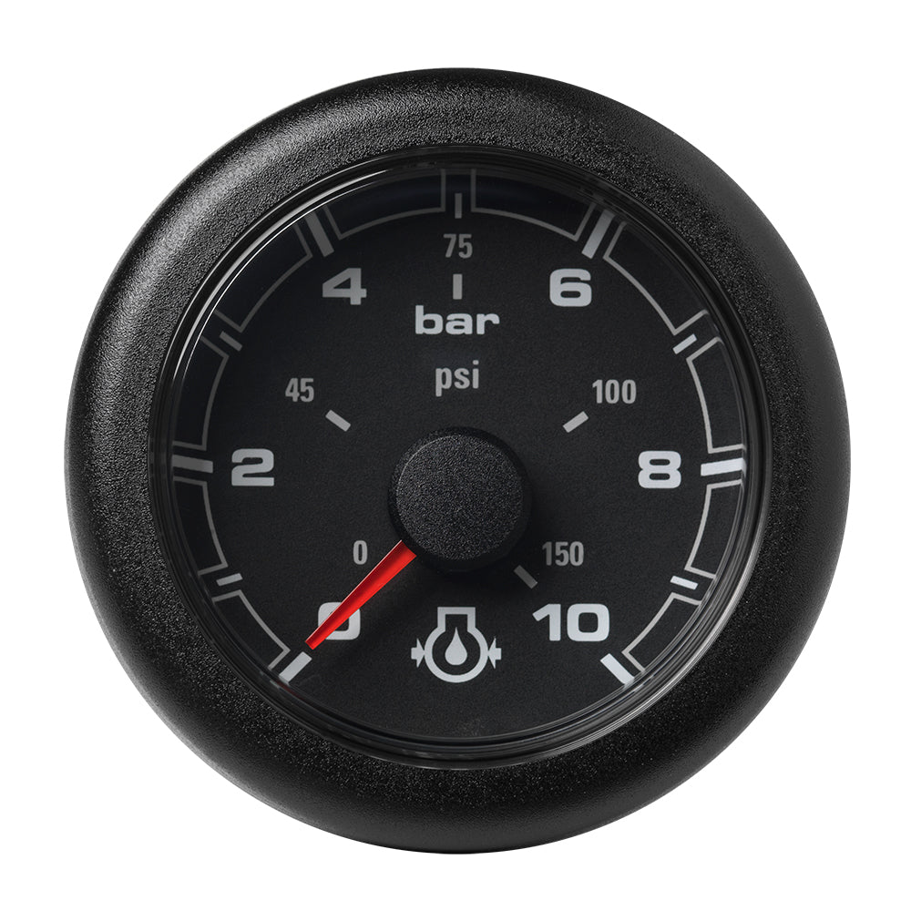 Veratron 52MM (2-1/16&quot;) OceanLink Engine Oil Pressure Gauge -10 Bar/150 PSI - Black Dial  Bezel [A2C1066000001]