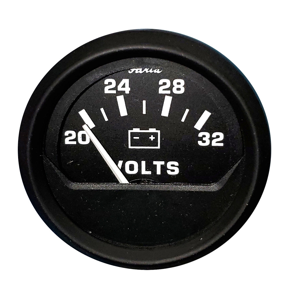 Faria Euro Black 2&quot; Voltmeter (20-32 V) [12860]