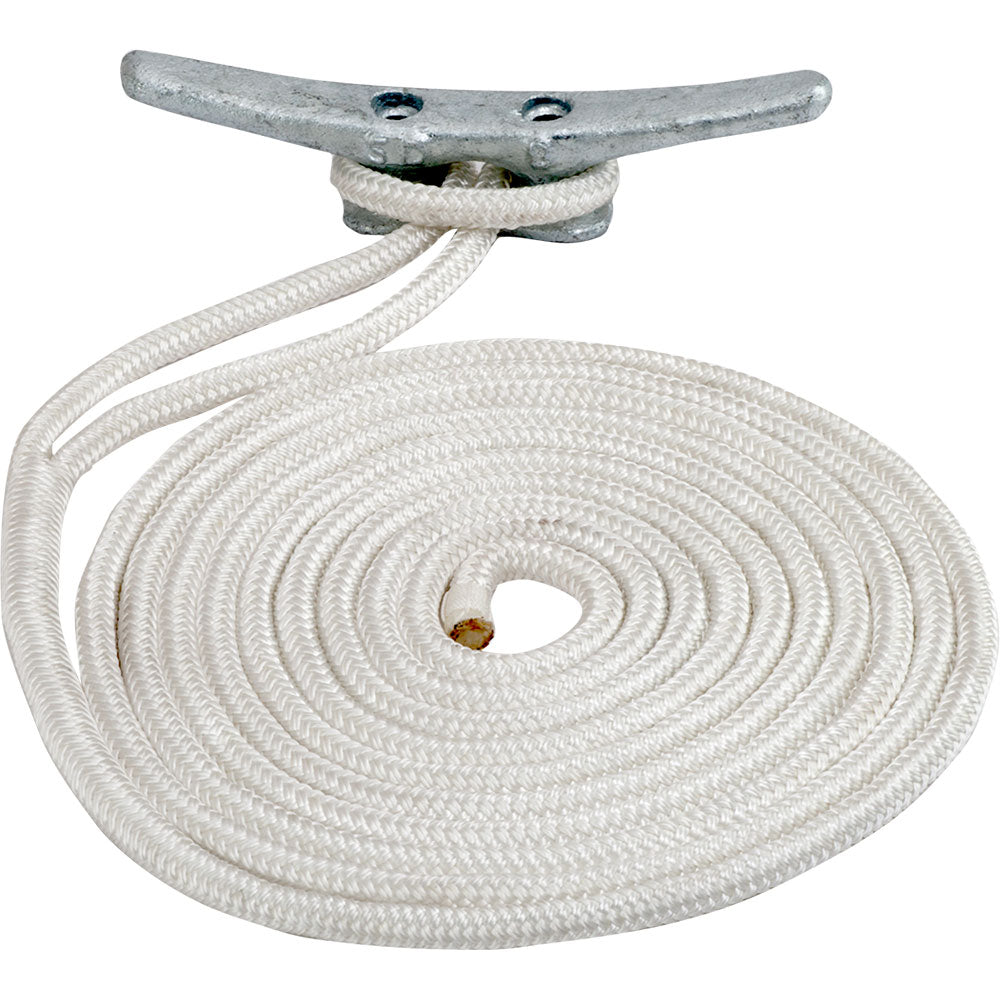 Sea-Dog Double Braided Nylon Dock Line - 5/8&quot; x 50 - White [302116050WH-1]