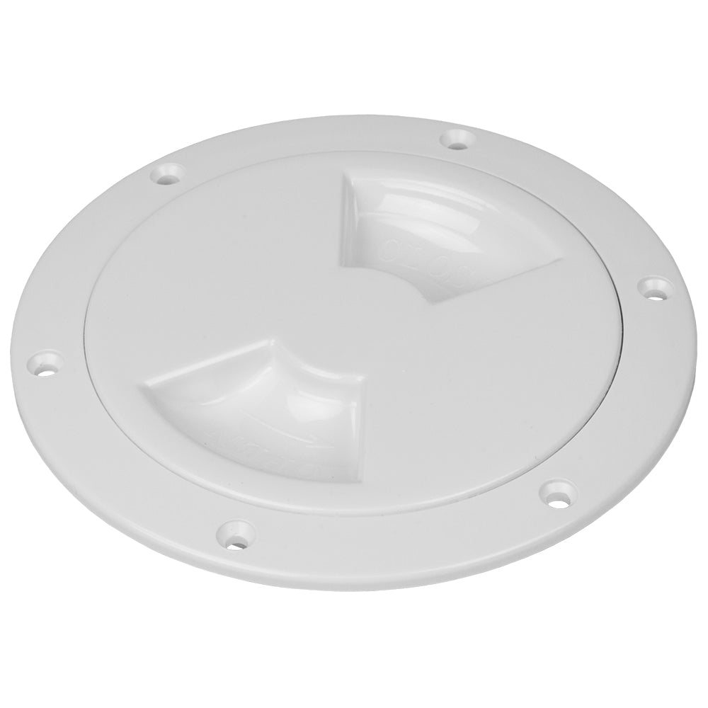 Sea-Dog Smooth Quarter Turn Deck Plate - White - 4&quot; [336140-1]