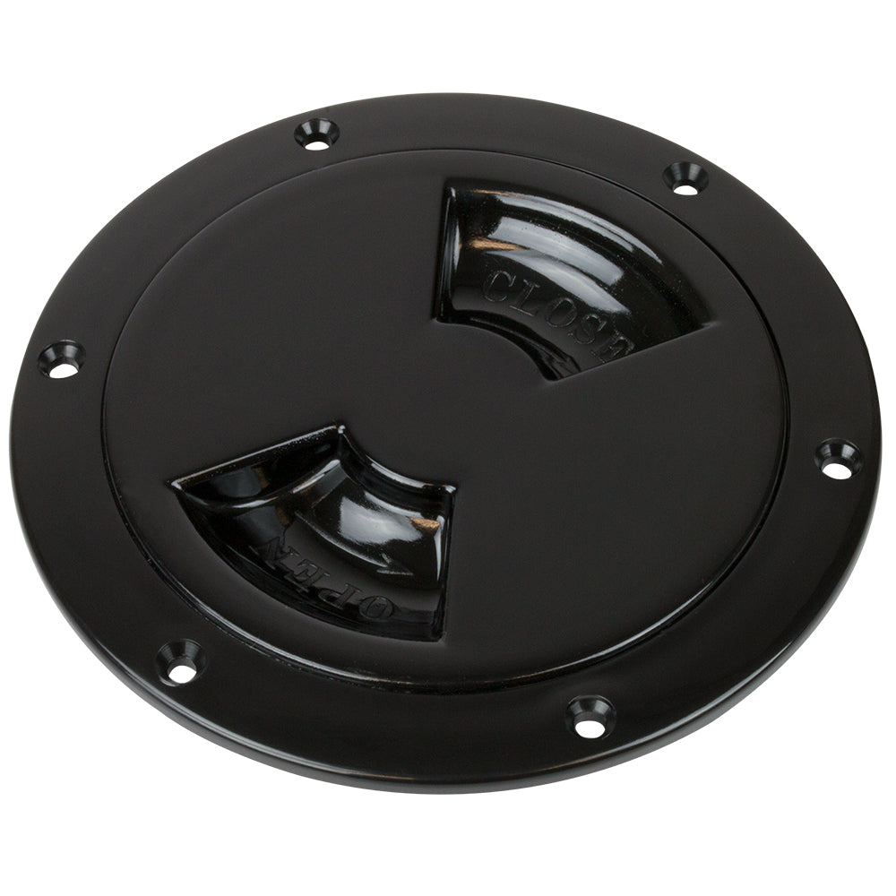 Sea-Dog Smooth Quarter Turn Deck Plate - Black - 6&quot; [336165-1]